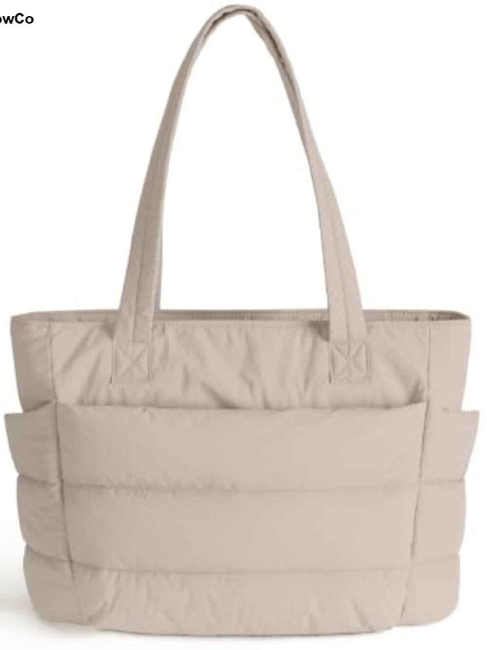 Quilted Puffer Tote Bag for Women with Laptop Sleeve Waterproof Work Travel